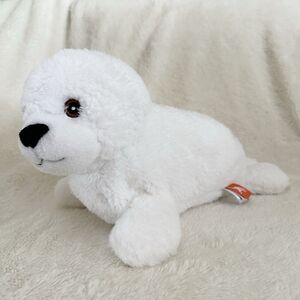 Wild Republic 14” White Baby Seal Eco Made Embroidered Eyes Aquarium Plush